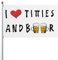 Piratenflagge Ich Liebe Titten Und Bier, Fahne Durable Haus Hof Flagge Personalisierte Flaggen Für Außenbereich Home Draußen 90X150Cm