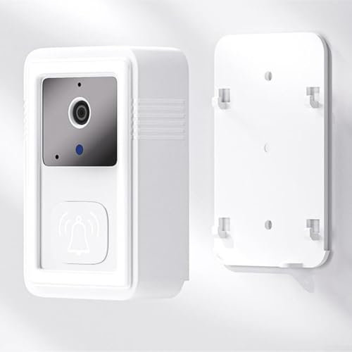 Videocamera intelligente WiFi, per app Tuya, impermeabile, videocitofono HD 1080p, con rilevatore di movimento, allarme PIR, citofono di comunicazione a 2 vie (bianco)