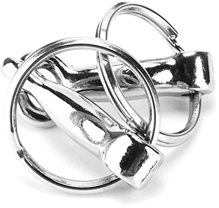 Beufee 2PCS Trense Bit Schlüsselanhänger, Ringe Trense Bit Horse Bit Schnalle Silber Schlüsselanhänger Zinklegierung Trense Bit Schlüsselanhänger für Autoschlüssel Hausschlüssel