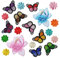 20 Pieces Iron on Patches for Clothing, Embroidery Butterflies and Flowers Iron on Patch, DIY Sew on Patches for Clothing for Bags, Clothes, Shoes, Hats