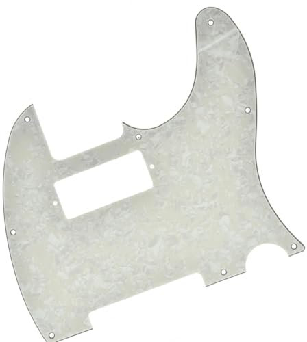 Pickguard Scratch Plate Gitarren-Schlagbrett mit Mini-Humbucker-Tonabnehmerloch für Tele/Gitarre(Off-white Pearl)
