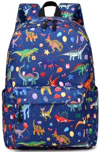 ADGBPE Schulrucksack Jungen Schultasche Teenager Rucksack Kinder Junge School Bag For Boys School Backpack Jugendliche Jungen Wasserdicht (10-Dunkelblau Dinosaurier)