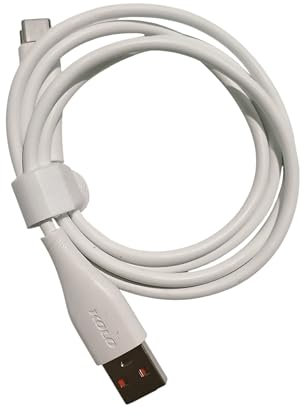 USB C Charger Cable 1M – 65W Warp Charge USB to USB C Cable – Type C Fast Charging for Samsung Charger, Android, OnePlus, iPhone 15/16, Huawei, Redmi, Durable Braided Lead (2, White)