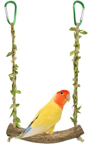 Wellensittich Schaukel Naturholz, Wellensittich Spielzeug, Vogelkäfig Zubehör für Papageien, Sitzstangenständer Für Sittiche, Vogelspielzeug, Für Kleine Und Mittelgroße Vögel, Lovebirds, Finken