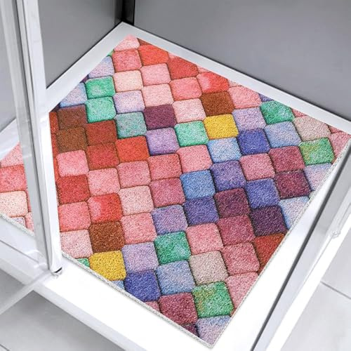 Square Shower Mat Non Slip 60x60cm, Soft Comfort Bath Mat Bathroom Shower Cubicle Mat, PVC Loofah Massage Safety Shower Mats for Non-slip Mats in Wet Areas (Coloured)