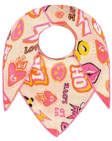 Zwillingsherz Damen Schal Dreieckstuch Dreieckschal Modell Paisley, Teddy Herz, Dog lover, Teddy schal, oops, H mit Rand,kuschelig weich Baumwolle Polyester großes warmes Halstuch Herbst Winter