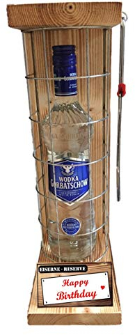 Wodka Gorbatschow Happy Birthday Text rot Eiserne Reserve Gitter Geschenke zum Geburtstag Vodka (1 x 0.70 l)
