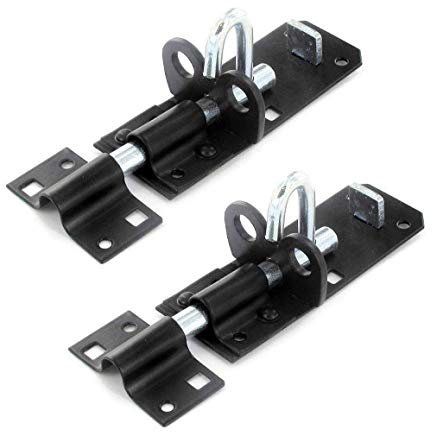 Door Handles Brenton Strong Sliding Door Lock with Enhanced Sliding Lock Mechanism - Garden Gate Bolt Secure System, Shed Lock, Reliable Bolt Lock and Sliding Bolt Lock - 6” (150mm) Black or Zinc x 2