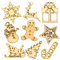 Baker Ross AV678 Mini Christmas Wooden Shapes - Pack Of 45, For Christmas Cards Craft And Ornaments