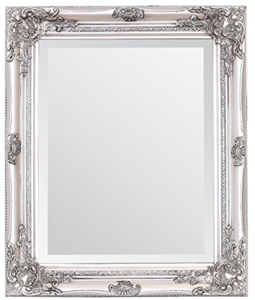 Select Mirrors Rhone Wandspiegel - Französischer Vintage, Antiker Barockstil - 50cm x 60cm (Antik Silber)