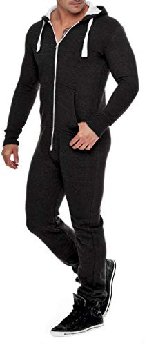 Onesie - Tuta intera da uomo in pile, tuta da allenamento, pigiama, tuta con cappuccio, bella e elegante