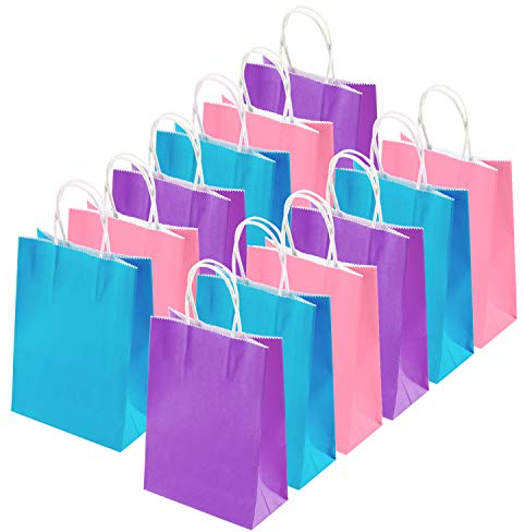 Tupa 20 Pieces Kraft Paper Bags Unicorn Party Supplies Bags Craft Paper Bags with Handle for Birthday, Wedding and Party Celebrations