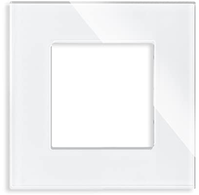 Luxus-Time Glas Rahmen 1 Fach für Lichtschalter und Steckdosen in Weiß (1 Fach Glasrahmen weiß)