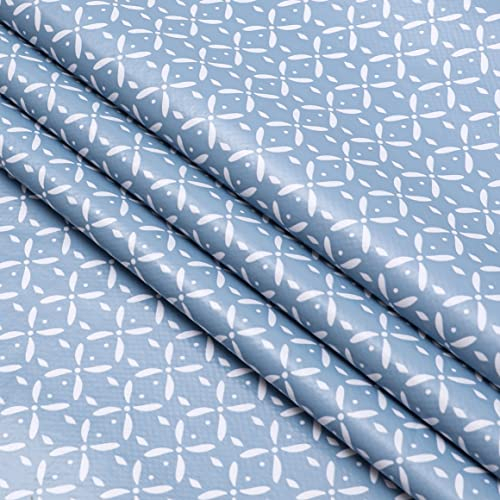 Wachstuch Tischdecke Abwaschbar Eckig 140 x 240 cm Blau Grau