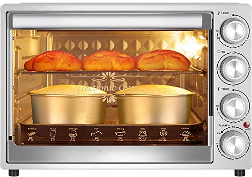 QJJML 40L Convection Oven, Home Baking Multifunctional Full-Automatic Large-Capacity Electric Oven,60 Minutes Timing,Low Temperature Fermentation, Built-In Explosion-Proof Lighting90-230 ° Adjustable