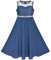 Sunny Fashion Mädchen Kleid Klassiker Blau Chiffon Brautjungfer Maxi Ball Kleid Gr. 158
