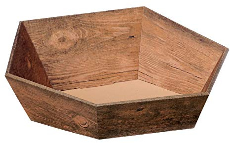 Weinkarton24.com Vintage Mini Sechskant Präsentkorb, 10 Stück, Brown, Wellpappe