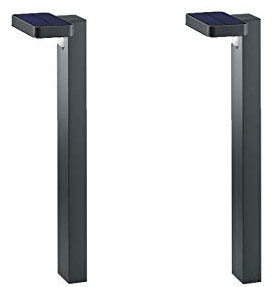 2er-Set LED Solar Wegeleuchten mit Bewegungsmelder Höhe 60cm