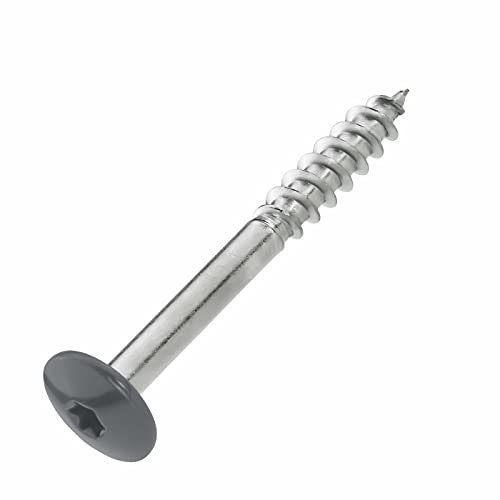 SCREW REBEL Fassadenschrauben 5,5x45 TX20 - RAL 7012, Basaltgrau - 100 Stück Edelstahl A2 Trespo