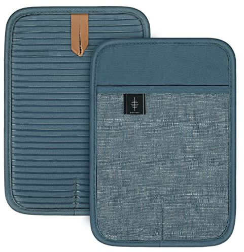 BONTHEE Lot de 2 maniques en coton antidérapant pour la cuisine, la pâtisserie, accessoires de cuisine - Bleu