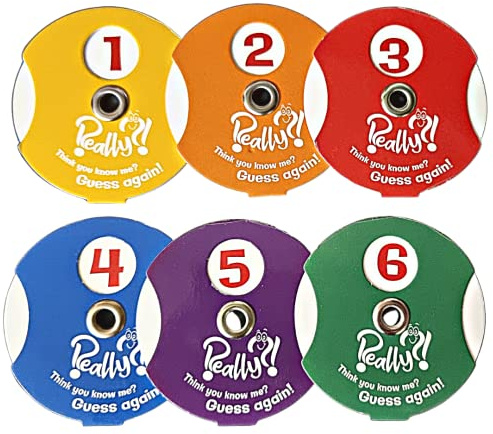 Really?! Zahlenrad Spinner - 6er Set - Spielzubehör mit Zahlen 1-6 für mehrere Anwendungen, Rot, Orange, Gelb, Grün, Blau, Lila - Zahlen lernen und die motorischen Fähigkeiten verbessern