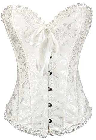 Laihua Body in pizzo, pizzo da donna con lacci per abiti da sposa M