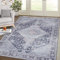 LuxFocus Wohnzimmer Teppich Kurzflor Superweich Medallion Blumen Verwischt Design Teppich Teppich für Wohnzimmer Schlafzimmer Bodenmatte Waschbar Faltbar rutschfest Schwarz 120x170 cm