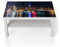DEQORI Glastisch | weiß groß 90x50 cm | Motiv Chicago bei Nacht | ausgefallener Beistelltisch aus Glas | Hochglanz Couchtisch fürs Wohnzimmer | moderner Couch Tisch mit Design