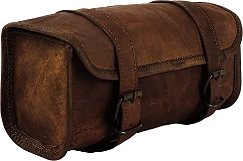 american blue Leder Lenkertasche braun Sattel Motorradtasche Fahrrad Werkzeugtasche Leder Reise Zubehörtasche (braun)