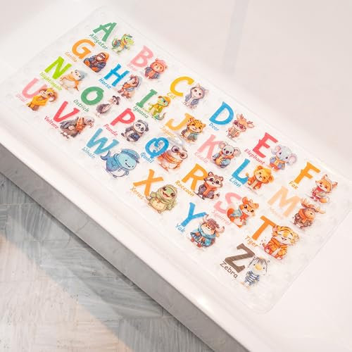 Cartoon-Wannenmatte: rutschfeste Kinder-Badematte, Babyfreundlich, 86x39cm - Lustiges & Sicheres Badeerlebnis für Kleinkinder in Badewanne & Dusche (Niedliche Tiere)