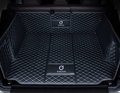 Vollabdeckung Auto Leder Kofferraummatten für Volvo XC60 II Hybrid 2018 2019 2020 2021 2022 2023, Kratzfeste Kofferraum Schutzmatten Zubehör,C