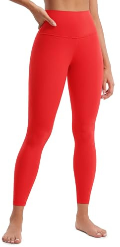 CRZ YOGA Women's Butterluxe Yoga Leggings 25'' - High Waisted Workout Gym Leggings Buttery Soft Yoga Pants Deep Red 10