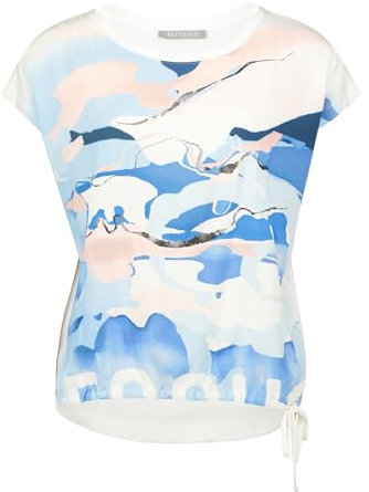 Betty & Co Damen Casual-Shirt mit Print Light Blue/Cream,M