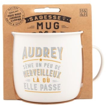 Mug Nomade - Mug à thé et café personnalisé Audrey - Cadeau pour Femme, Pastel