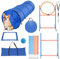 Gimisgu Agility Set Hunde groß, Agility-Ausrüstungs-Set für Hunde, Hundetraining zubehör Agility Hürde, Sprungring, Hundetunnel, 8 Slalomstangen, Ball, Pfeife, Perfekt für den Park, Garten