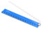 Kozelo Folding Straight Ruler - [30cm] Foldable Angle Line Wavy Edge Aluminum Metric Ruler Measuring Tool White Blue for Measurement Drawing Office Classroom Use, 0.5mm Minimum Scale