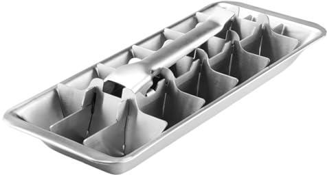 Vassoi di cubetti di ghiaccio metallico, vassoi per cubetti di ghiaccio in acciaio inossidabile, vassoio cubo di ghiaccio a 18 slot con manico di rilascio facile, 10.9x4.4x2.2 vassoio di ghiaccio sta