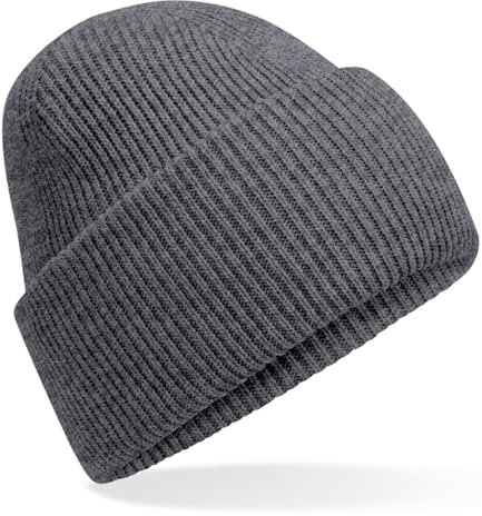 Hatstar Warme Damen Beanie Mütze | Herren Wintermütze | Strickmütze | Für Damen und Herren (Dunkelgrau meliert)