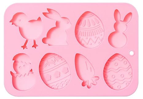 8 stampi per cioccolato, per uova di Pasqua, decorazione per torte, decorazione in silicone