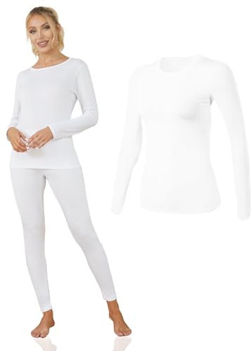 Channo Damen Thermo-Unterhemd - Hochwertige Thermokleidung für kaltes Wetter - Packung mit 1, Weiß, XXL