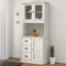 Willood Highboard Buffet Schrank Hochschrank Sideboard VIGO Weiß 78x40x175 cm Massivholz Kiefer mit 1 Tür