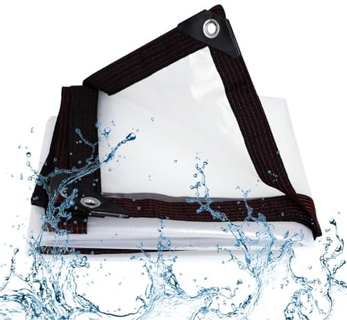 BKOOKYY Lonas Impermeables Transparente 2.5x2.5m, Lona Exterior con Ojales, Toldo Impermeable Transparentes, A Prueba De Lluvi Resistente Al Polvo, para Plantas Invernadero Jardines