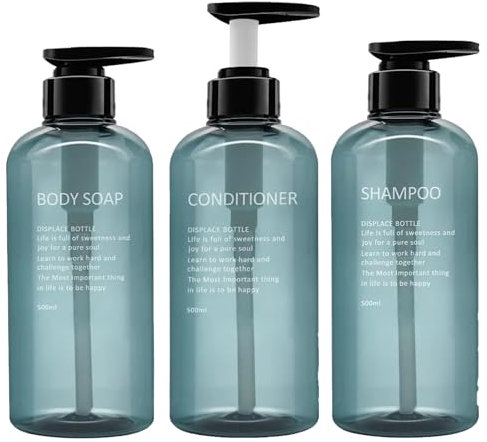 3Pcs Shampoo and Conditioner Dispenser, Shampoo Bottles, Refillable Shampoo and Conditioner Bottles for Bathroom or Kitchen Use - Lotions, Shampoo, Conditioner, Shower Gel