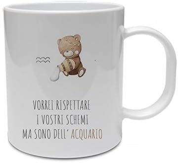 Tazza mug in ceramica con segno zodiacale e frase ironica simpatica regalo originale e particolare zodiaco segno toro gemelli ariete bilancia vergine sagittario scorpione pesci cancro