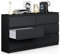 Beneli Kommode Schwarz 140x40x75 cm | Schubladenkommode mit 6 Schubladen | Stilvolles Sideboard für Wohnzimmer, Schlafzimmer & Flur | Moderne Aufbewahrung