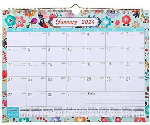 STOBOK Monats-wandkalender 2024 Familien-wandkalender Terminkalender Zum Aufhängen Urlaubsplaner Abreißseiten