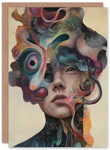 Artery8 Greeting Card God Is A Woman Abstract Fantasy Concept Art Blank For Him Or Her Art Birthday Card