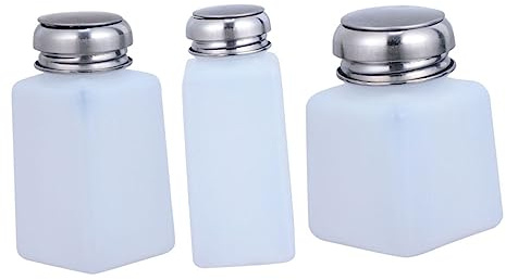 KAILIKETIY Lot De 3 Bouteilles De Liquide Rechargeables Antistatiques 250ml/200ml/100ml Pressions Portables Pour Usage Industriel, Nettoyage Et Stockage Sûr En Plastique Blanc
