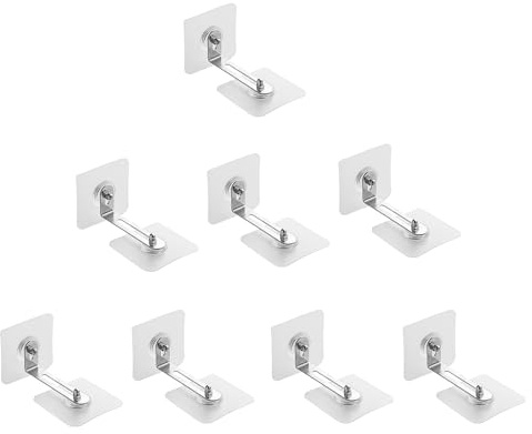 FINELYCR 8 Paar Kippsicherung Möbel, Transparent Möbel-Wandanker, L-Förmig Selbstklebend Wandbefestigung Schrank, für Befestigung von Bücherregalen, Schränken, Schuhschränken