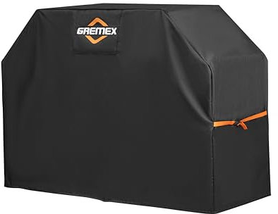 GREMEX Housse Barbecue Exterieur 145×60×115 cm - Protection Efficace Imperméable et Respirante pour Votre Barbecue - Durable Bache Plancha Exterieur - Fiable et Résistant aux UV